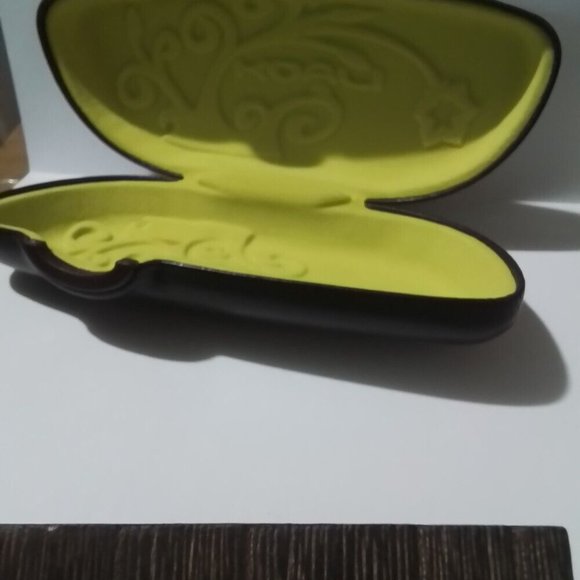 Koali By Morel Eyeglasses Empty Case Dark Brown Yellow Inside Cas3 - Picture 3 of 4
